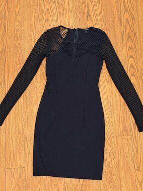 Small Black Mesh Detail Dress — Elegant & Sleek (Guess Brand)